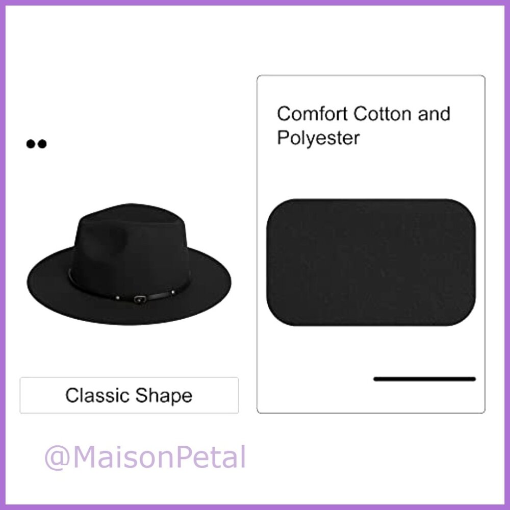 Cotton Polyester Fedora Hat With Adjustable Draws… - image 4